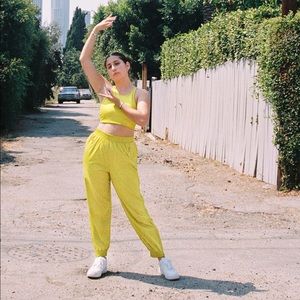 Girlfriend Collective Summit Track Pant Chartreuse